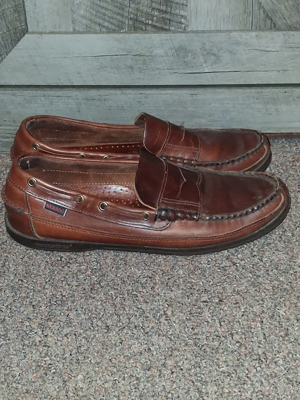 Sebago Men's Classic Brown Leather Slip-On Loafers